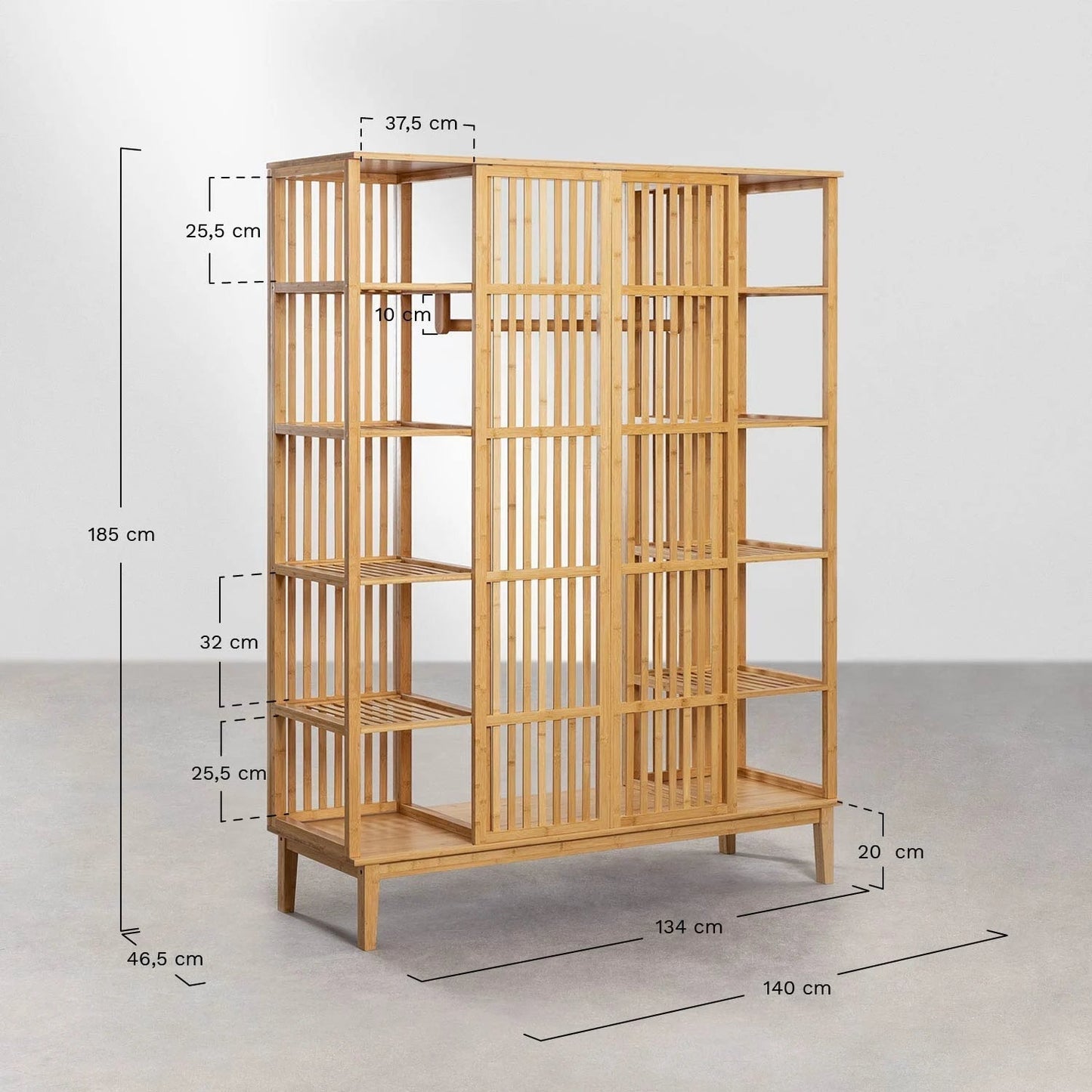 Armoire Ouverte en Bambou