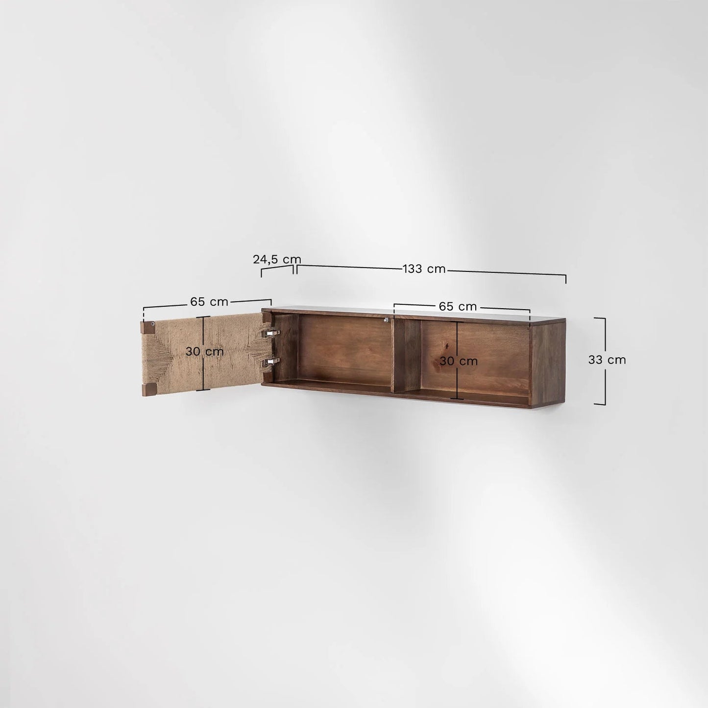 Etagère Murale en Manguier et Jute