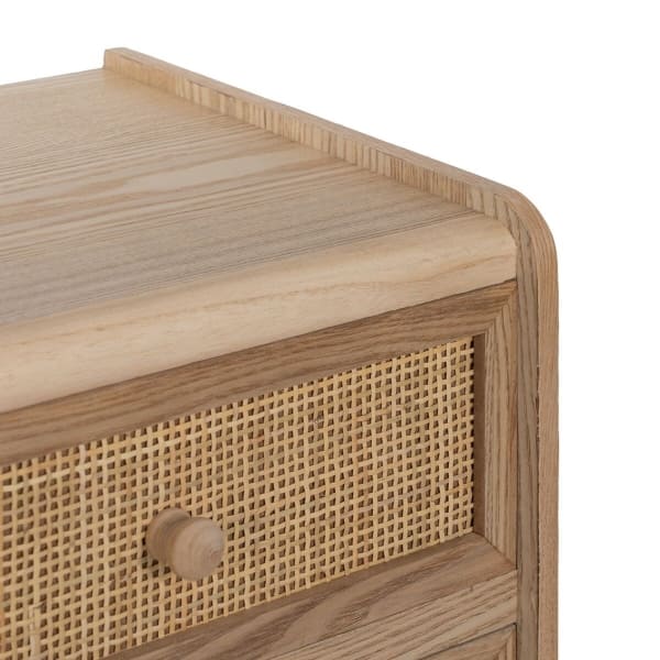Table de Chevet en Cannage et Bois Naturel