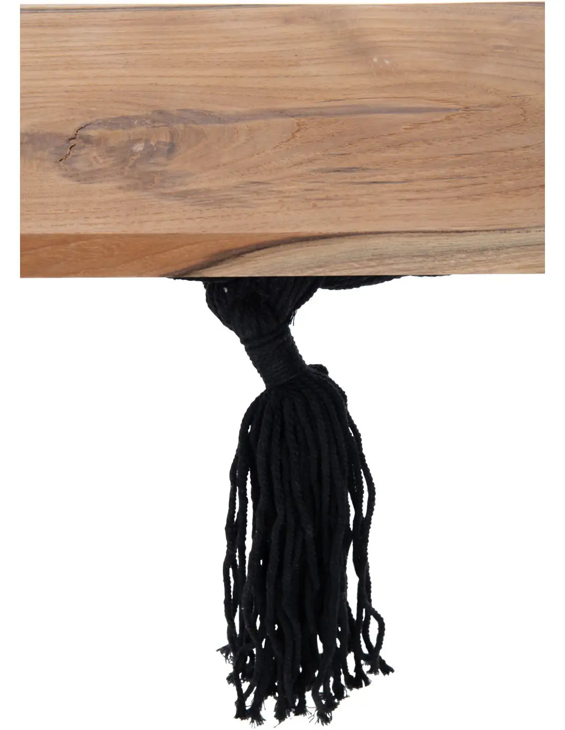 Balançoire déco bohème en bois et coton noir