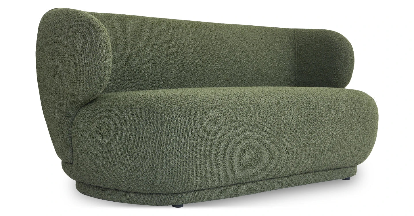 Ensemble Fauteuil + Canapé 2 Places - Tissu Bouclé - Kaki