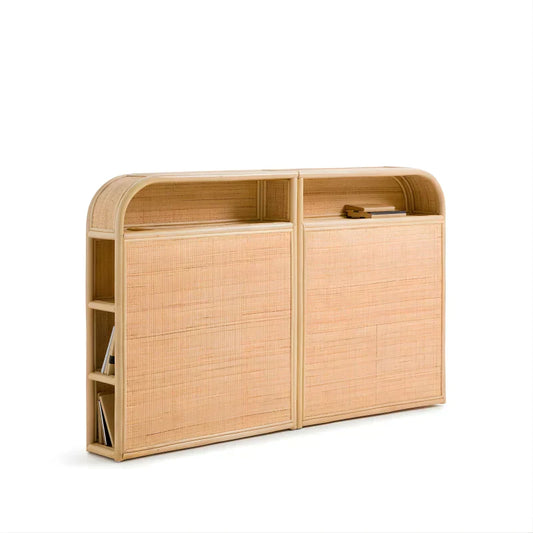 Tête de Lit en Rotin avec Rangements