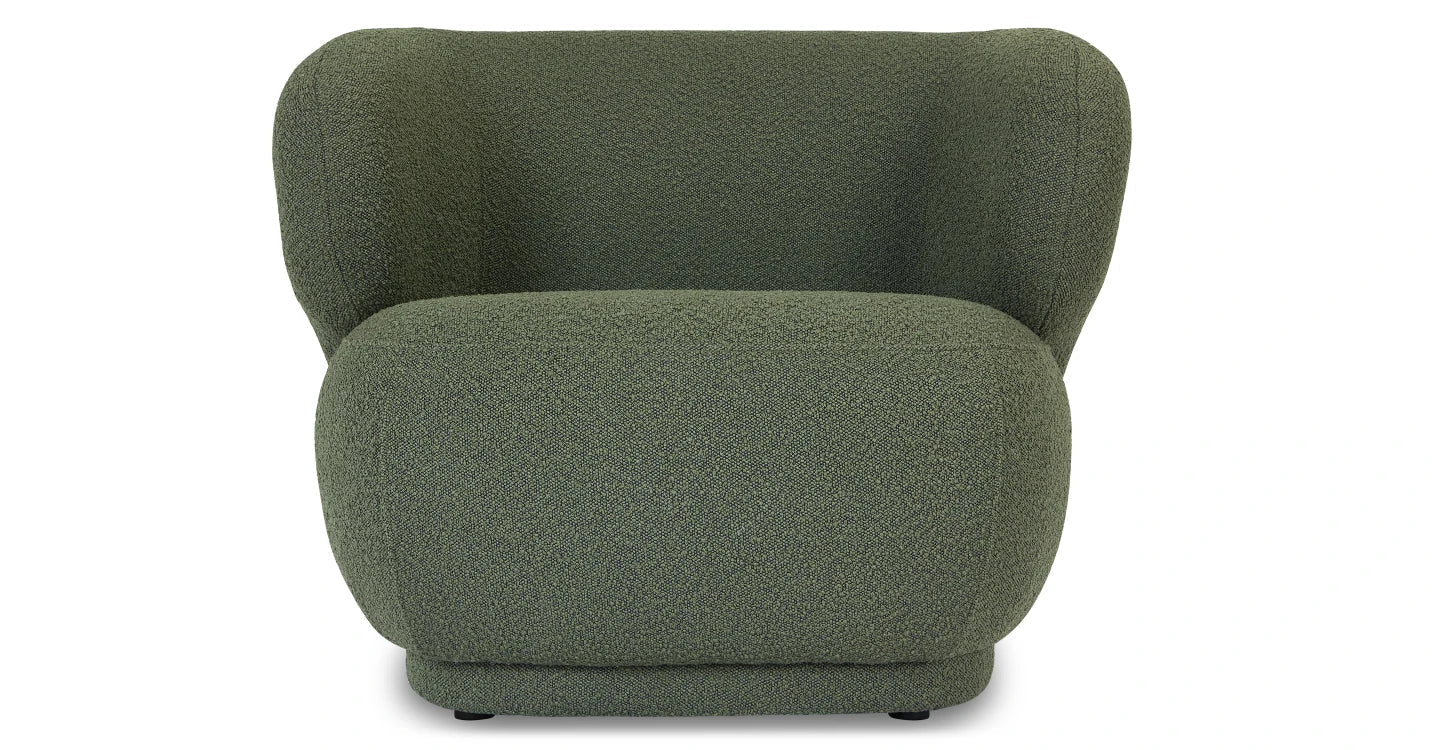 Ensemble Fauteuil + Canapé 2 Places - Tissu Bouclé - Kaki