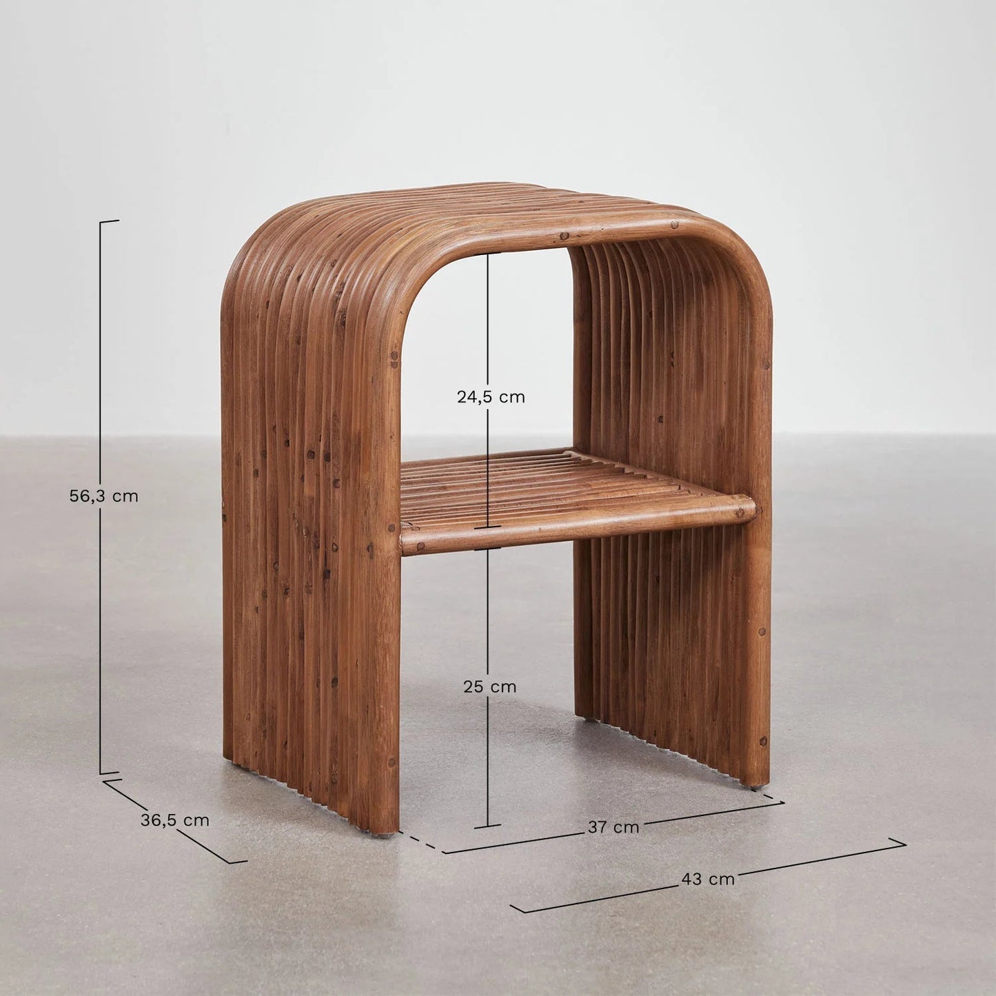 Table d'Appoint Rectangulaire en Rotin (35x40 cm)