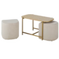 Table Basse et Assises en Polyester Recyclé - Beige Clair