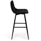 Lot de 4 Tabourets de Bar - Velours Noir