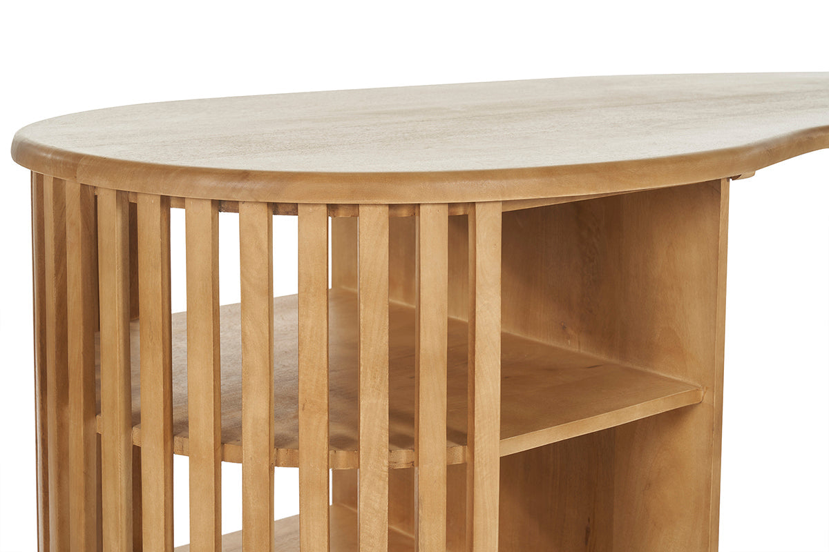 Table de Bar avec Rangements en Bois Manguier