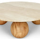 Table Basse Pied Boule - Plateau Travertin