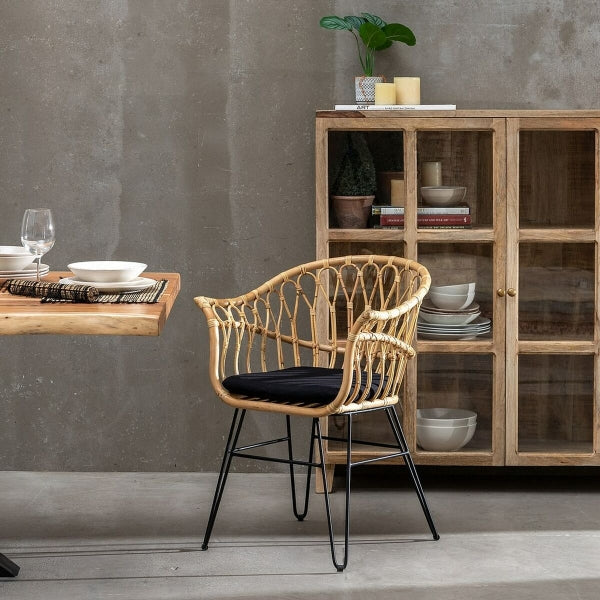 Chaise Design Bali en Rotin Naturel - 60 x 57 x 81 cm