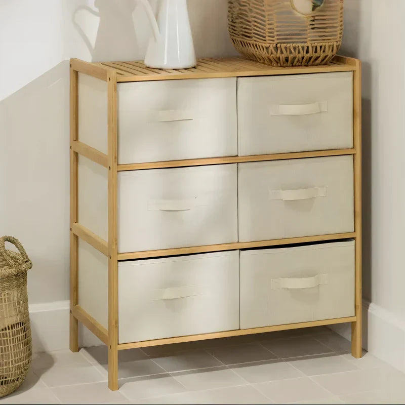 Étagère en Bambou avec Double Tiroir