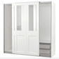 Armoire Portes Coulissantes - Blanc/Verre Transparent