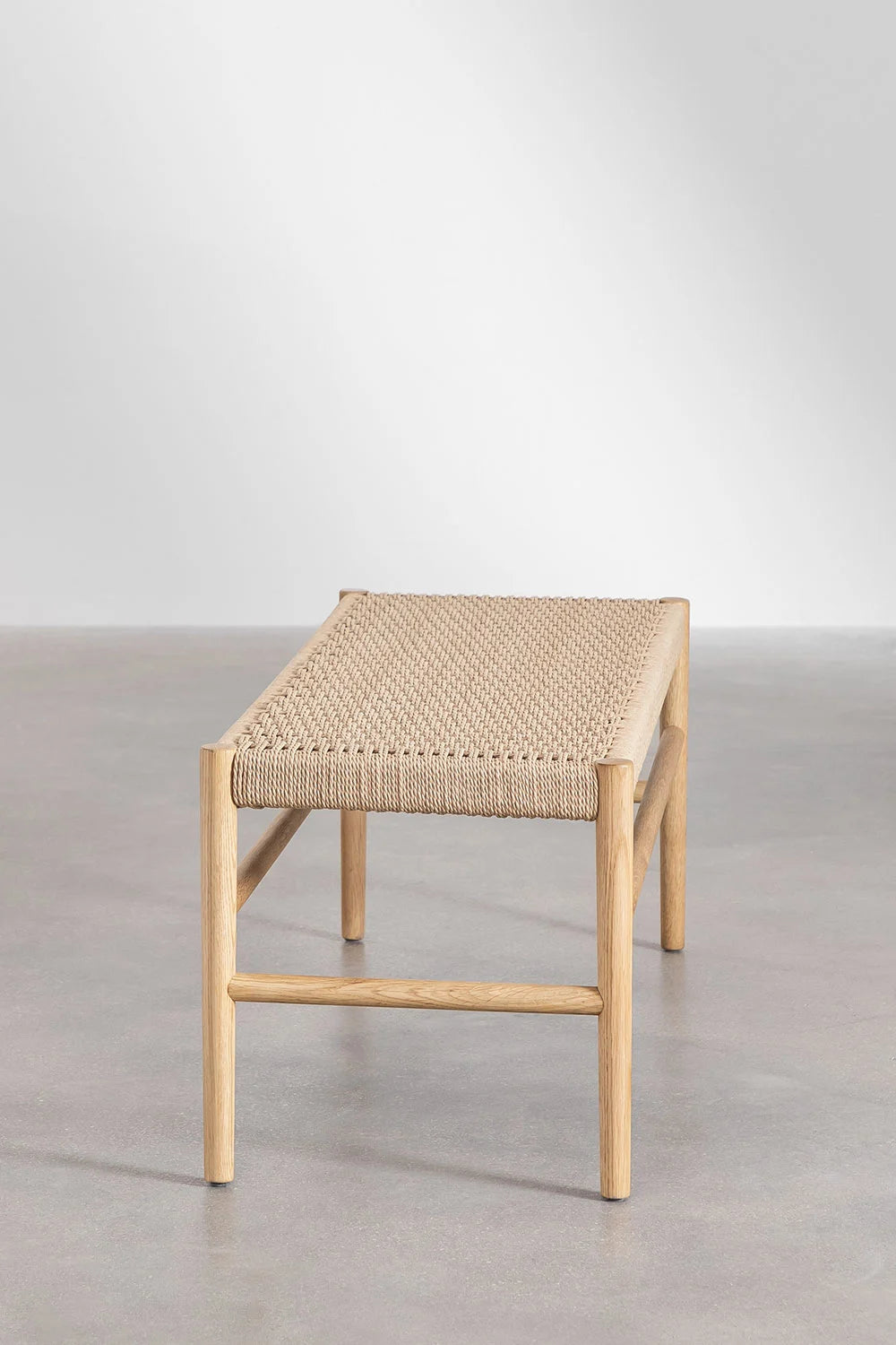 Banc en Bois de Chêne et Corde Tressée