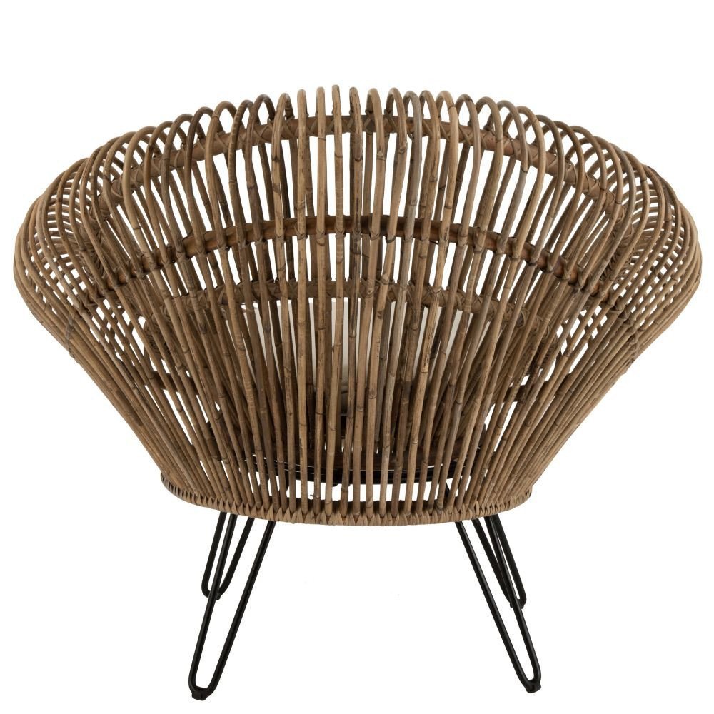 Siège Lounge avec Coussin Rotin/Fer - Naturel
