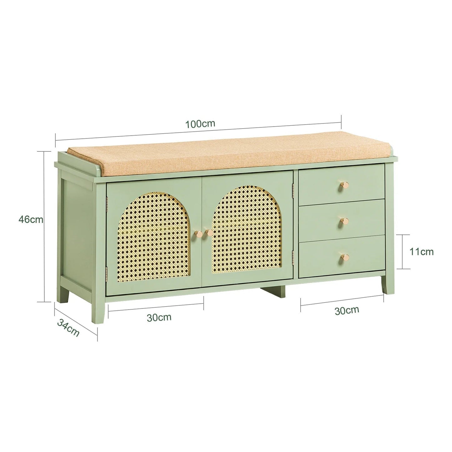 Banc De Rangement - Banc À Chaussures - 3 Tiroirs