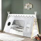 Lit Cabane Enfant TIPI avec Tissus - 90x200 cm