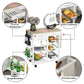 Desserte Chariot Cuisine Multi-Rangements - Chêne Clair & Pin Blanc