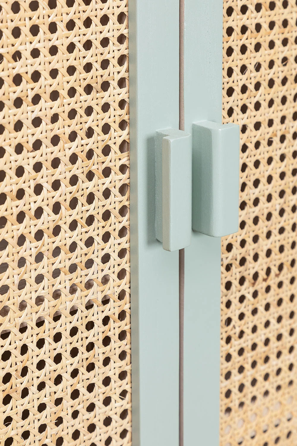 Armoire avec Tiroir en Bois & Portes en Rotin