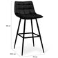 Lot de 4 Tabourets de Bar - Velours Noir