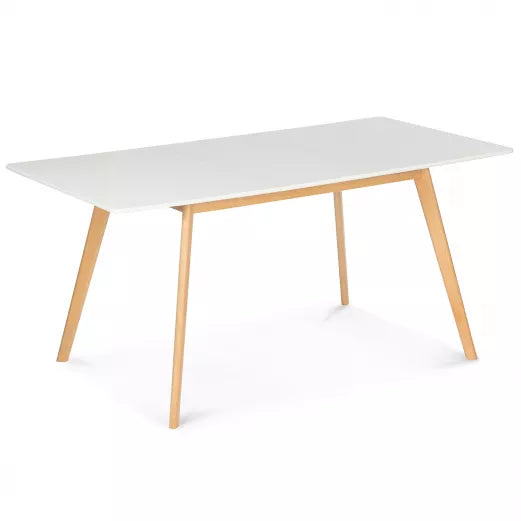 Table Scandinave Extensible Rectangle - 4-6 Personnes - Blanche