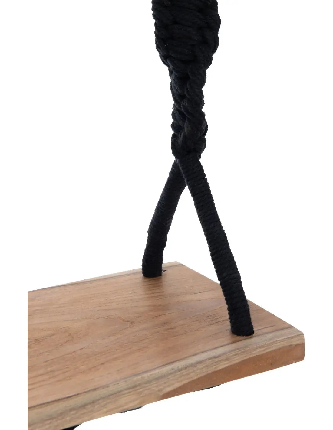 Balançoire déco bohème en bois et coton noir