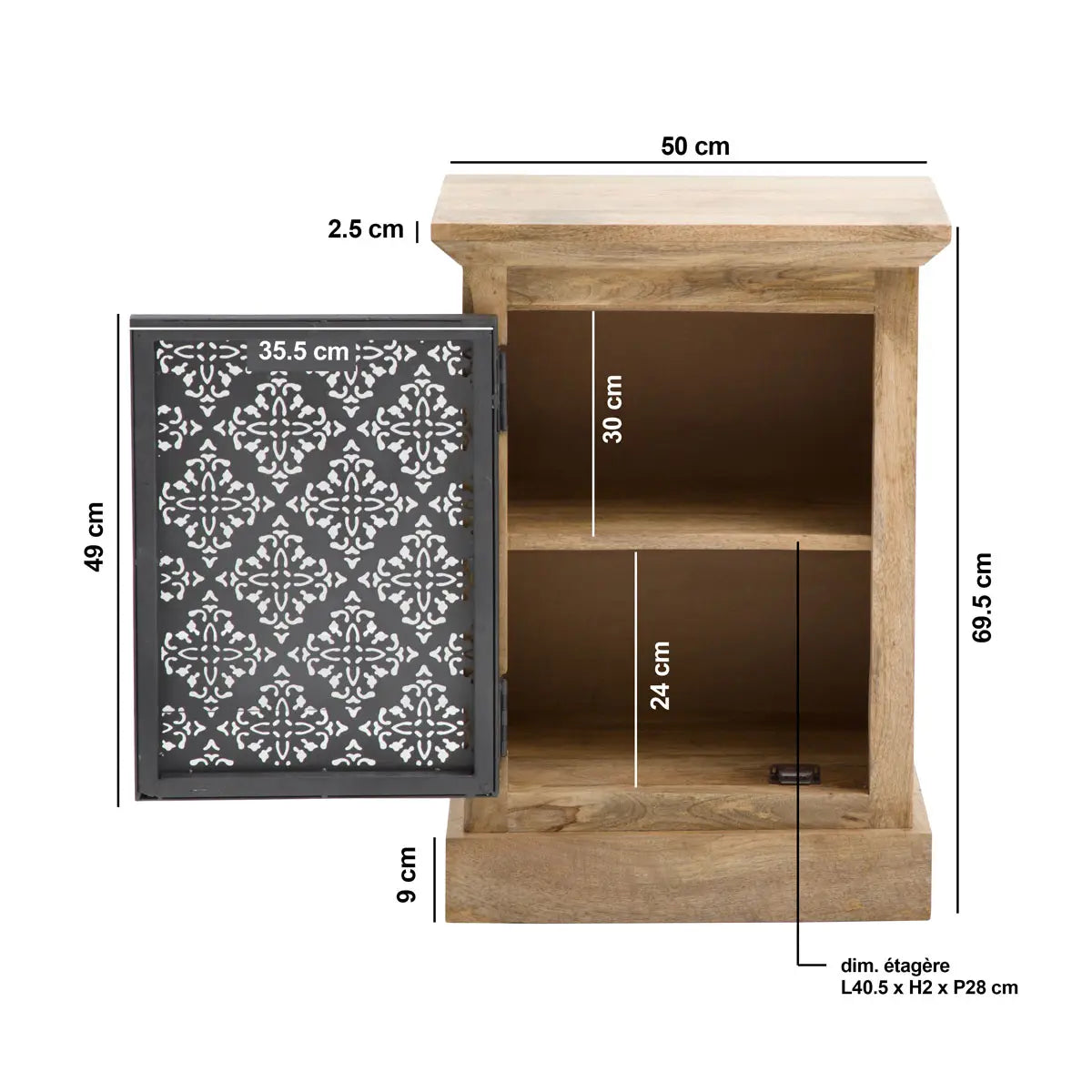 Chevet en Bois de Manguier