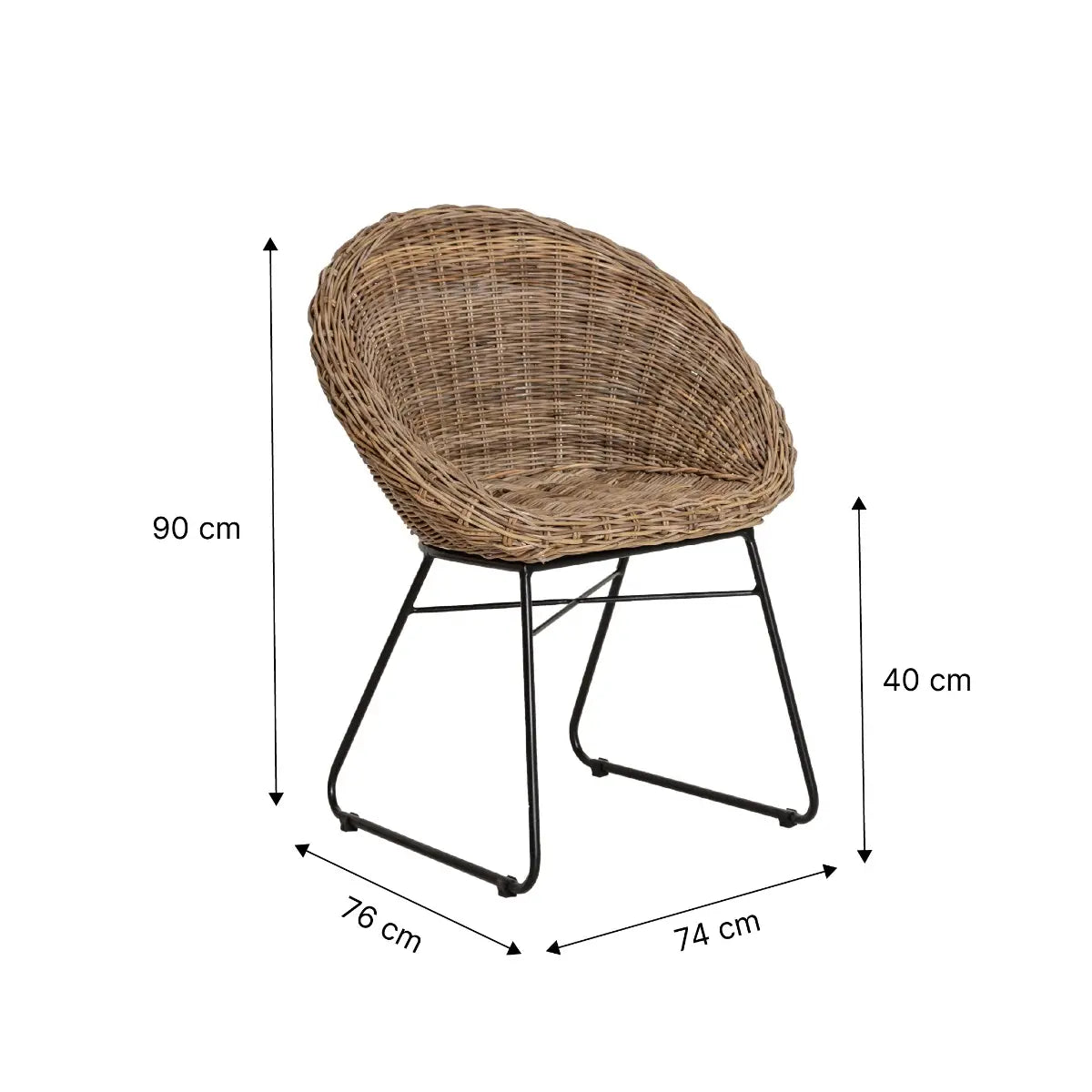 Lot de 2 Chaises en Rotin