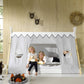 Lit Cabane Enfant TIPI avec Tissus - 90x200 cm