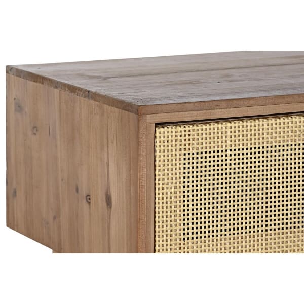 Console Vintage en Cannage et Sapin Marron