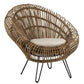 Siège Lounge avec Coussin Rotin/Fer - Naturel