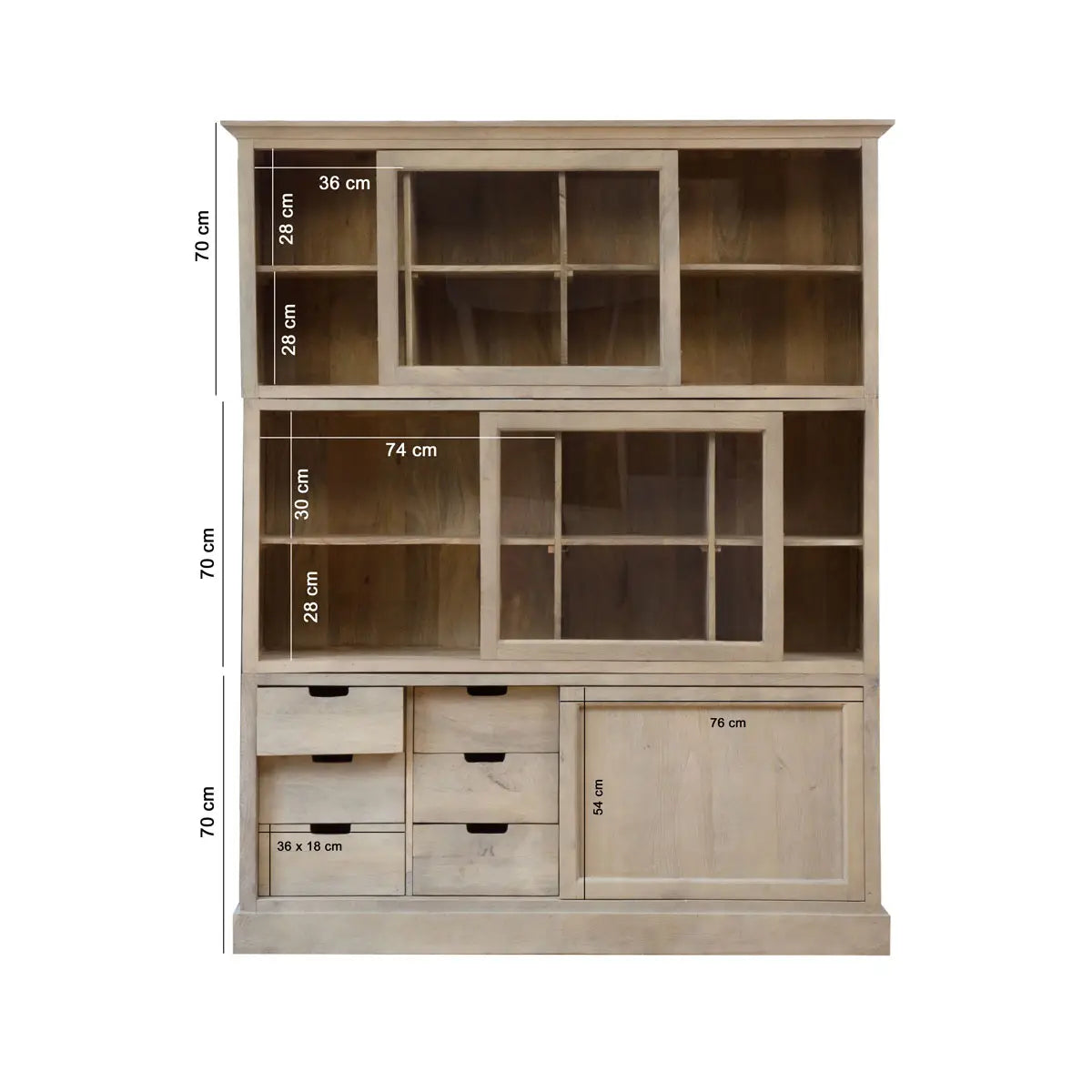 Vaisselier en Bois de Manguier Beige