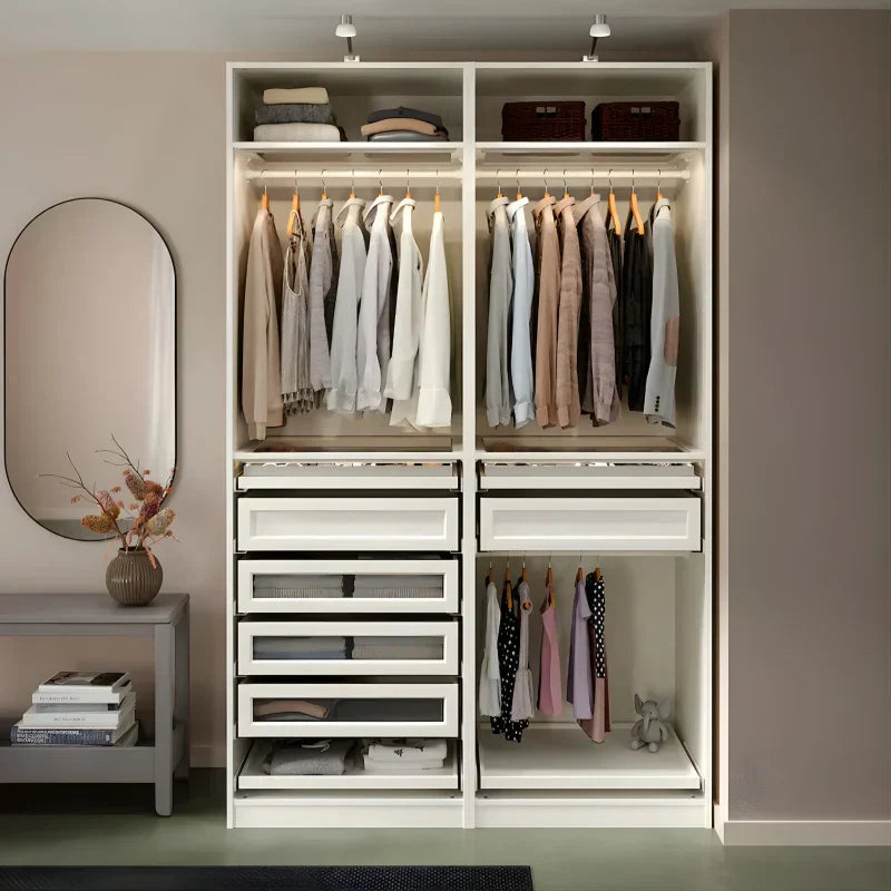 Kit de Dressing avec Caisson et Armoire - Blanc