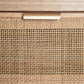 Commode 3 Tiroirs en Bois Naturel et Cannage