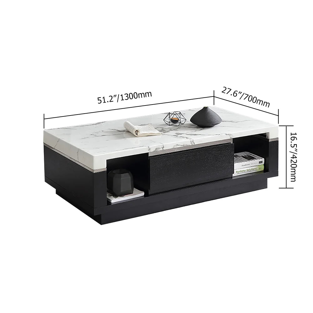 Table Basse Moderne Plateau en Marbre