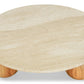 Table Basse Pied Boule - Plateau Travertin