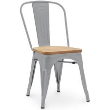 Chaises de salle à manger – Design industriel – Acier et bois