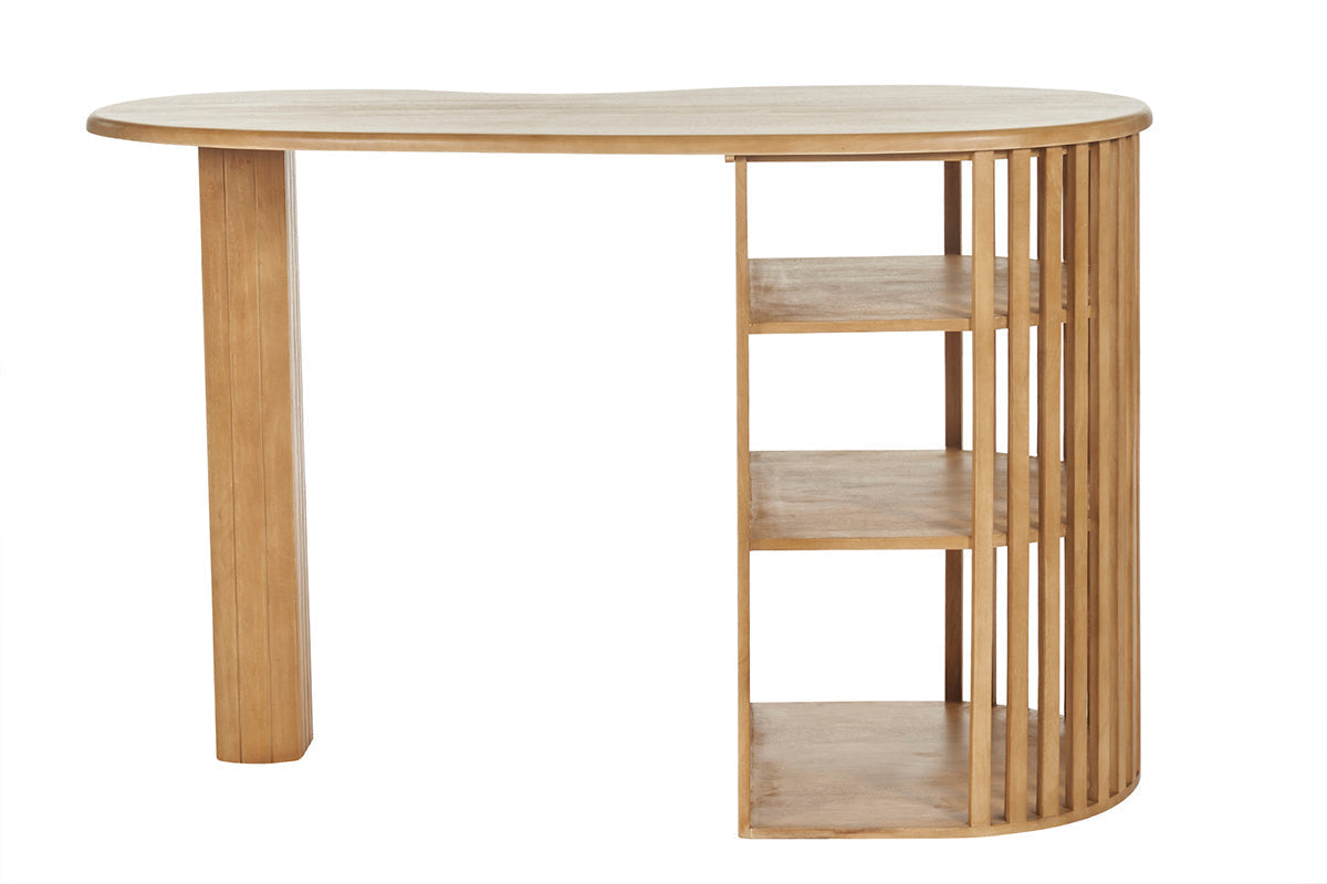 Table de Bar avec Rangements en Bois Manguier