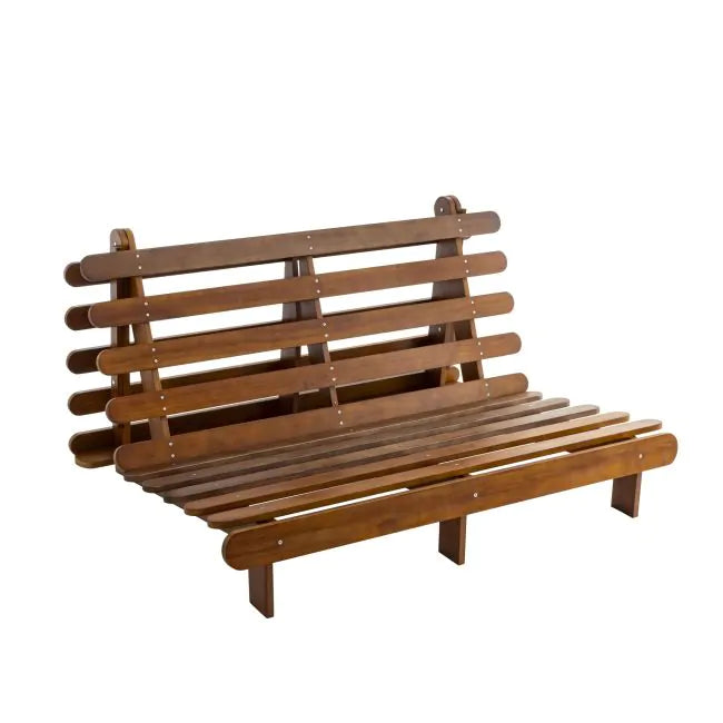 Ensemble Matelas Futon + Structure Bois Massif Noisette