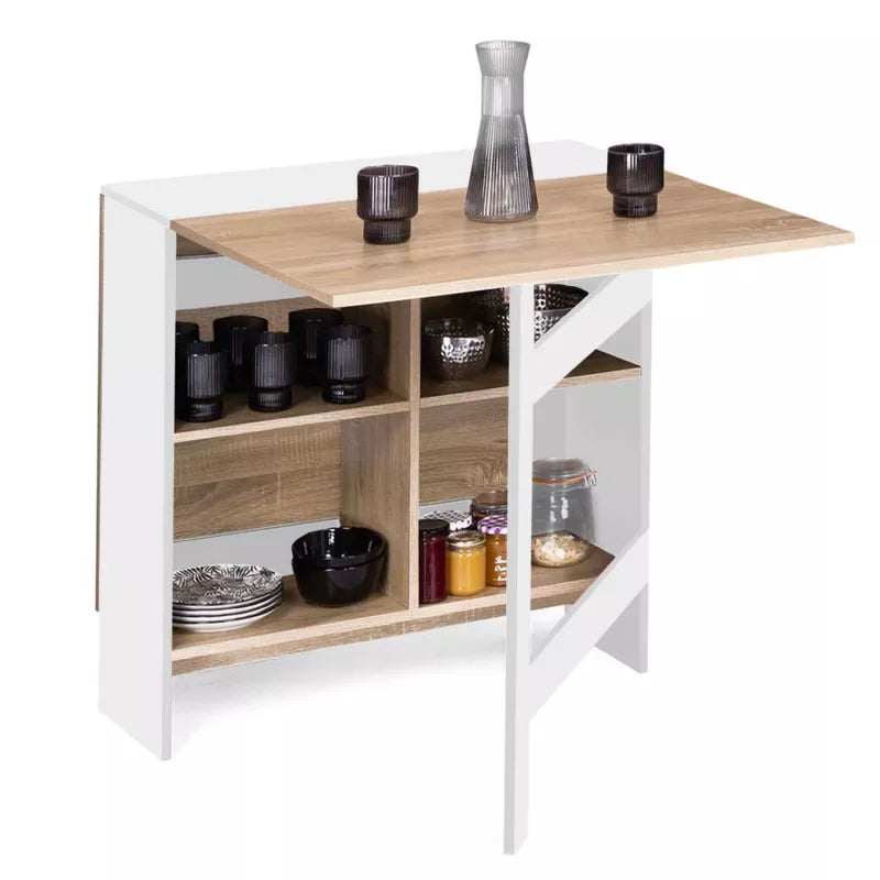 Table Console Pliable - 2-6 Personnes - Avec Rangements
