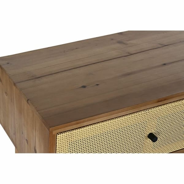 Console Vintage en Cannage et Sapin Marron