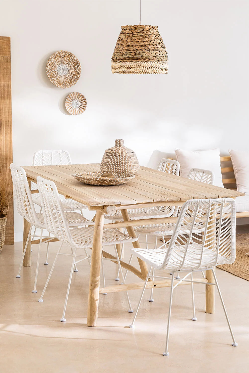 Table de Salle à Manger Rectangulaire en Bois de Teck (180,5x100 cm)