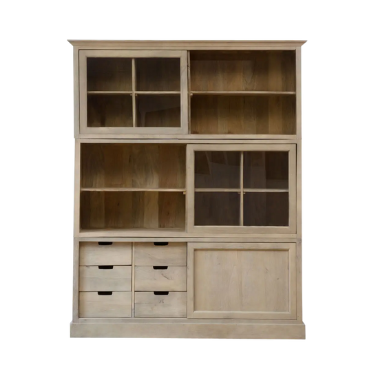 Vaisselier en Bois de Manguier Beige