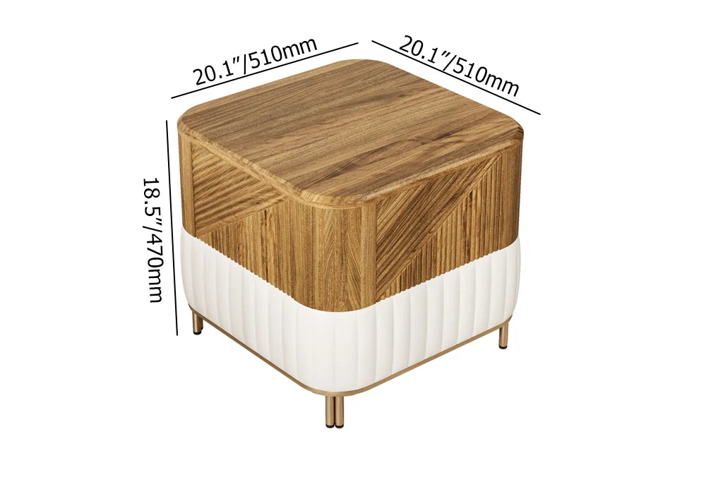 Table d'Appoint Carrée Moderne en Bois Noyer
