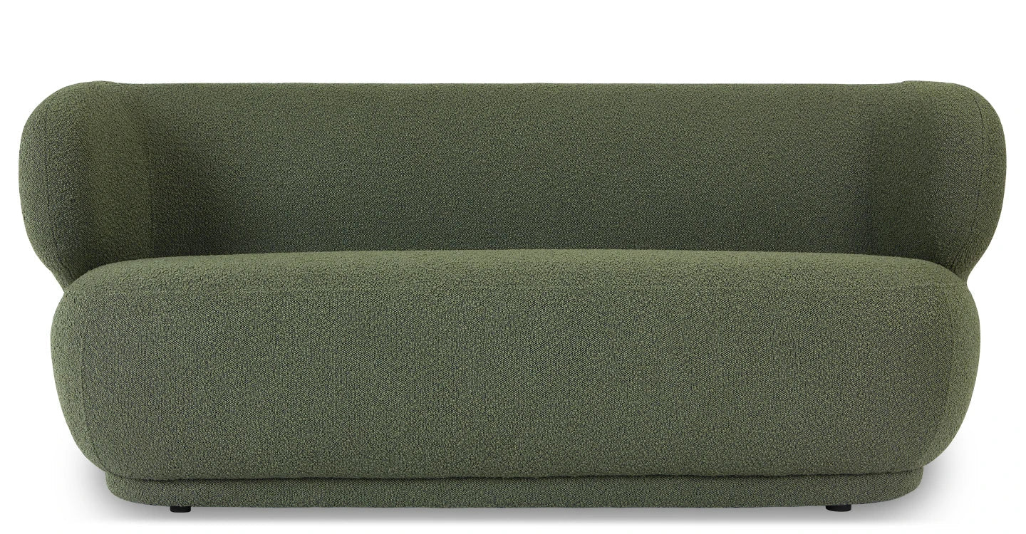 Ensemble Fauteuil + Canapé 2 Places - Tissu Bouclé - Kaki