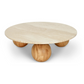 Table Basse Pied Boule - Plateau Travertin