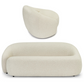 Ensemble Fauteuil + Canapé 2 Places - Blanc