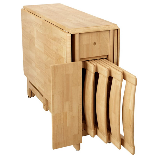 Ensemble Table Pliable avec 4 chaises pour Cuisine