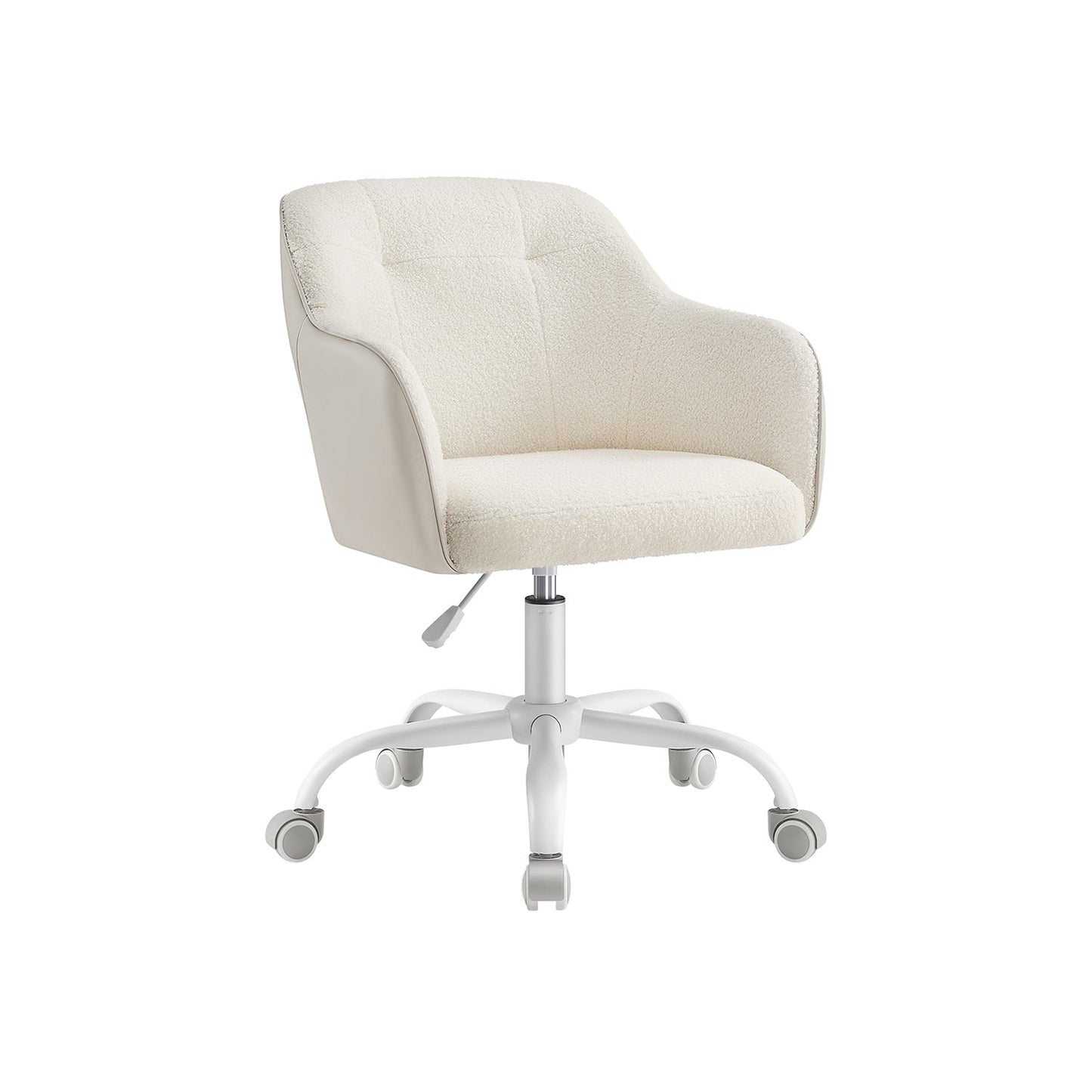 Chaise de bureau ergonomique en tissu peluche beige cappuccino