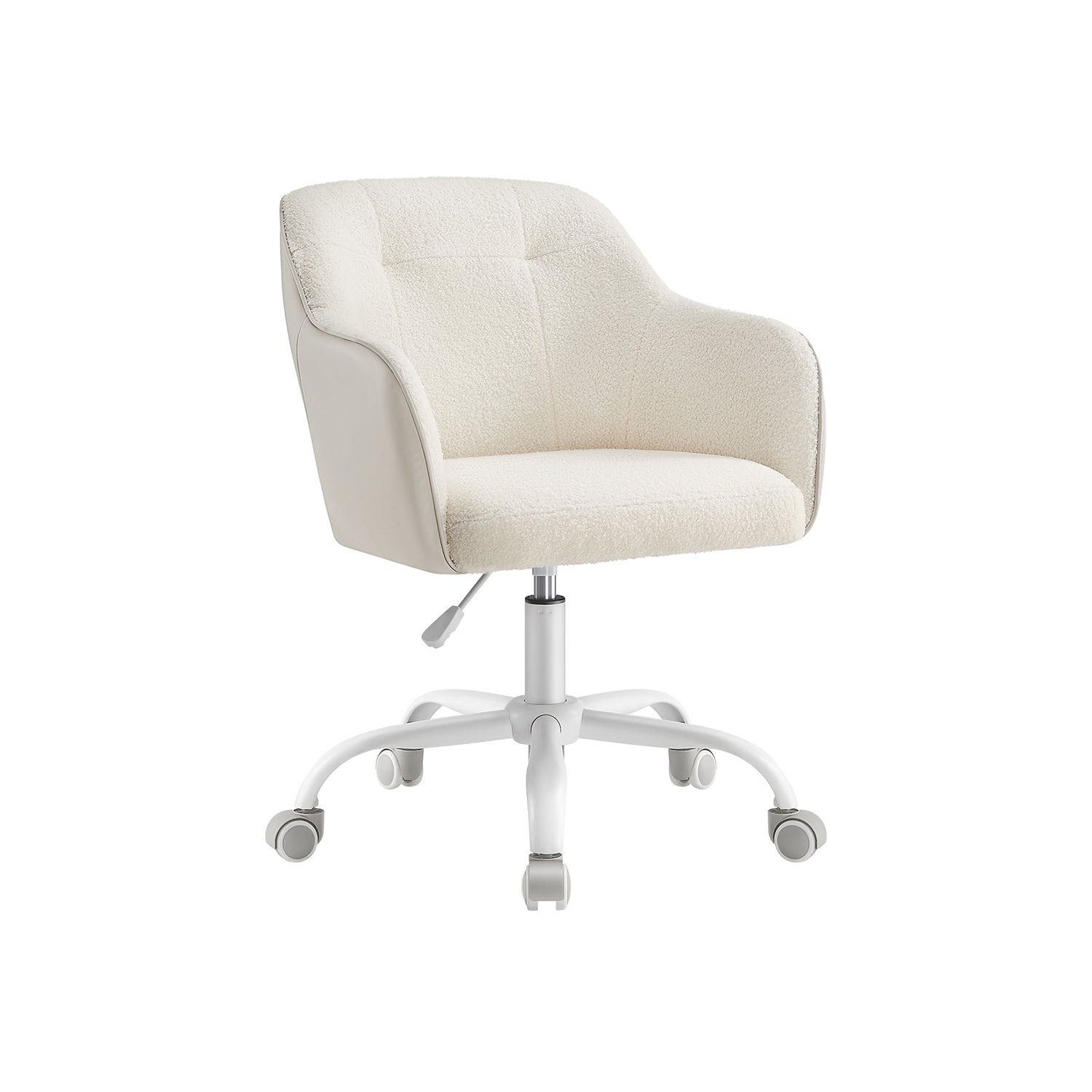 Chaise de bureau ergonomique en tissu peluche beige cappuccino