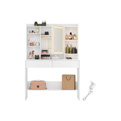 Coiffeuse avec miroir LED moderne