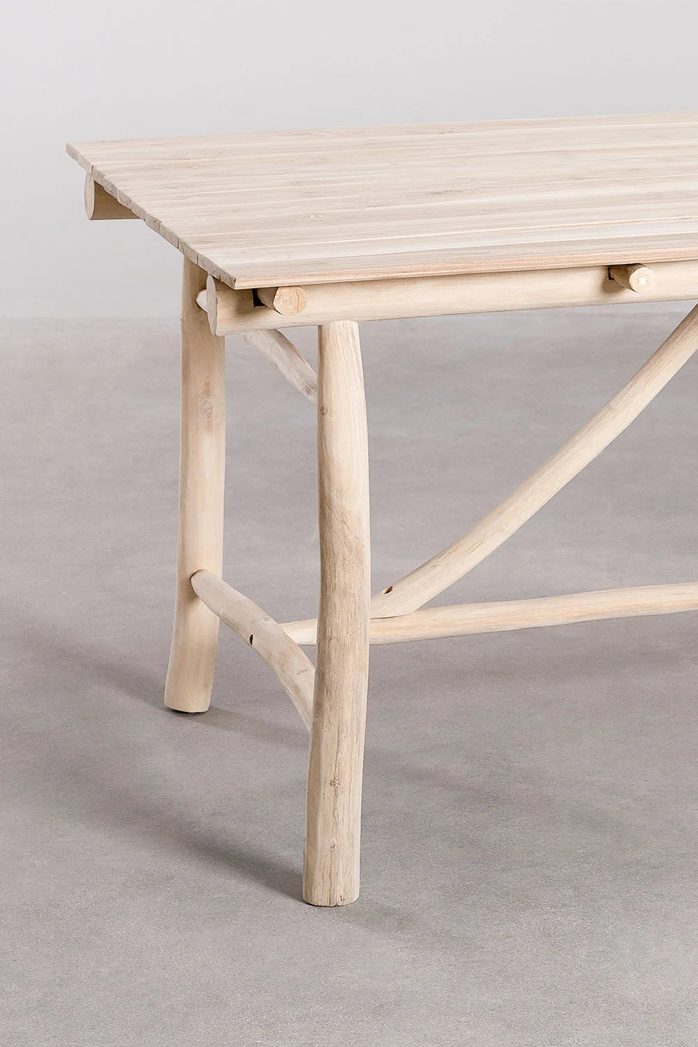 Table de Salle à Manger Rectangulaire en Bois de Teck (180,5x100 cm)